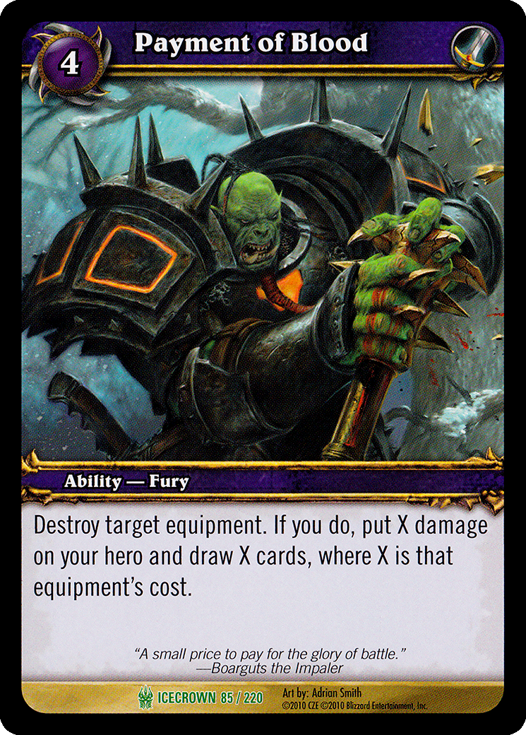 Payment of Blood